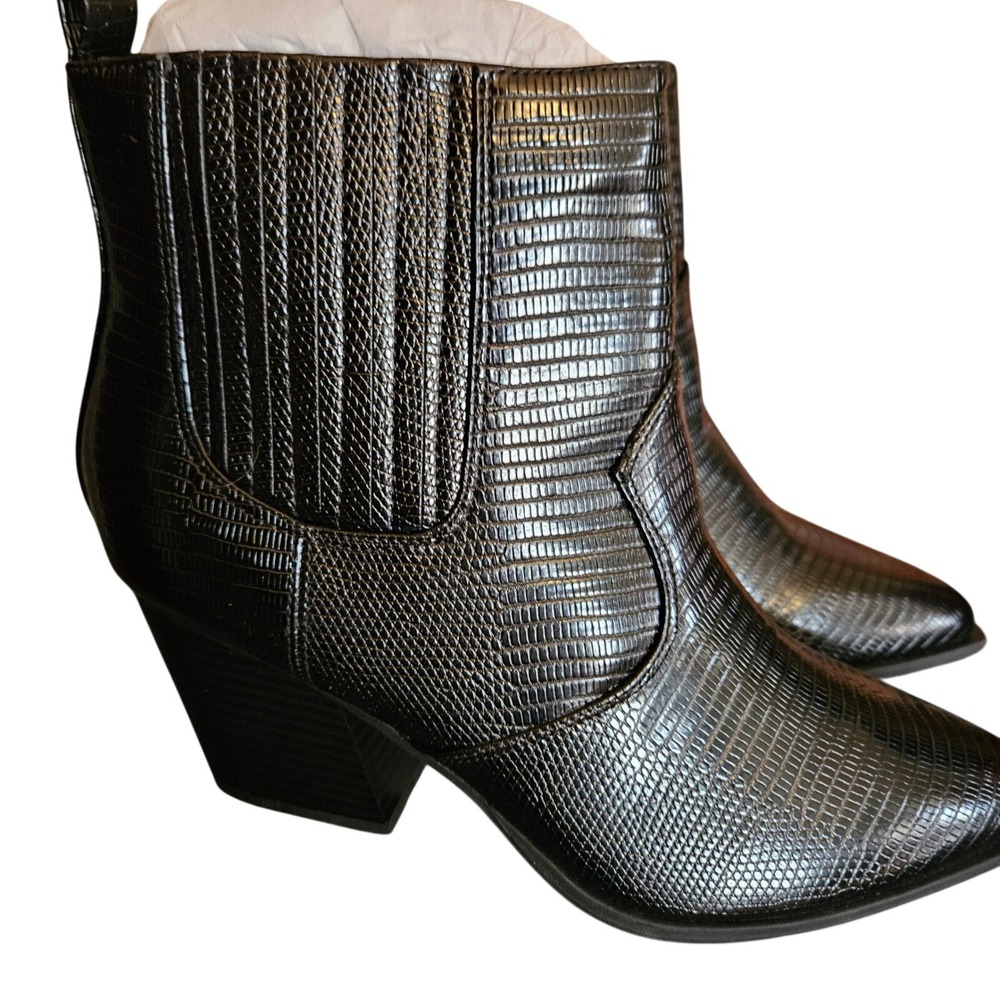 The Drop Sia Pointed Toe Ankle Boot Black Lizard B0BXPHW231‎ Womens 7.5